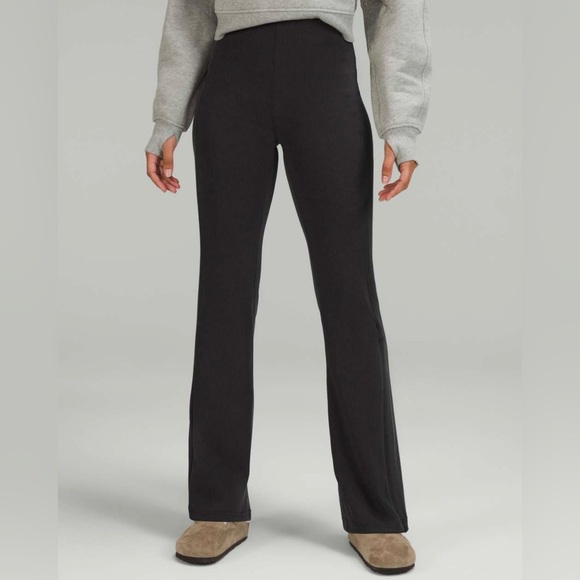 Lululemon Brushed Softstreme Ribbed Zip Flared Pant 32.5